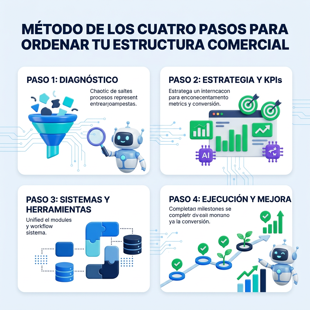 El Método de los Cuatro Pasos para ordenar tu estructura comercial — Como mejorar las ventas: el error del caos comercia