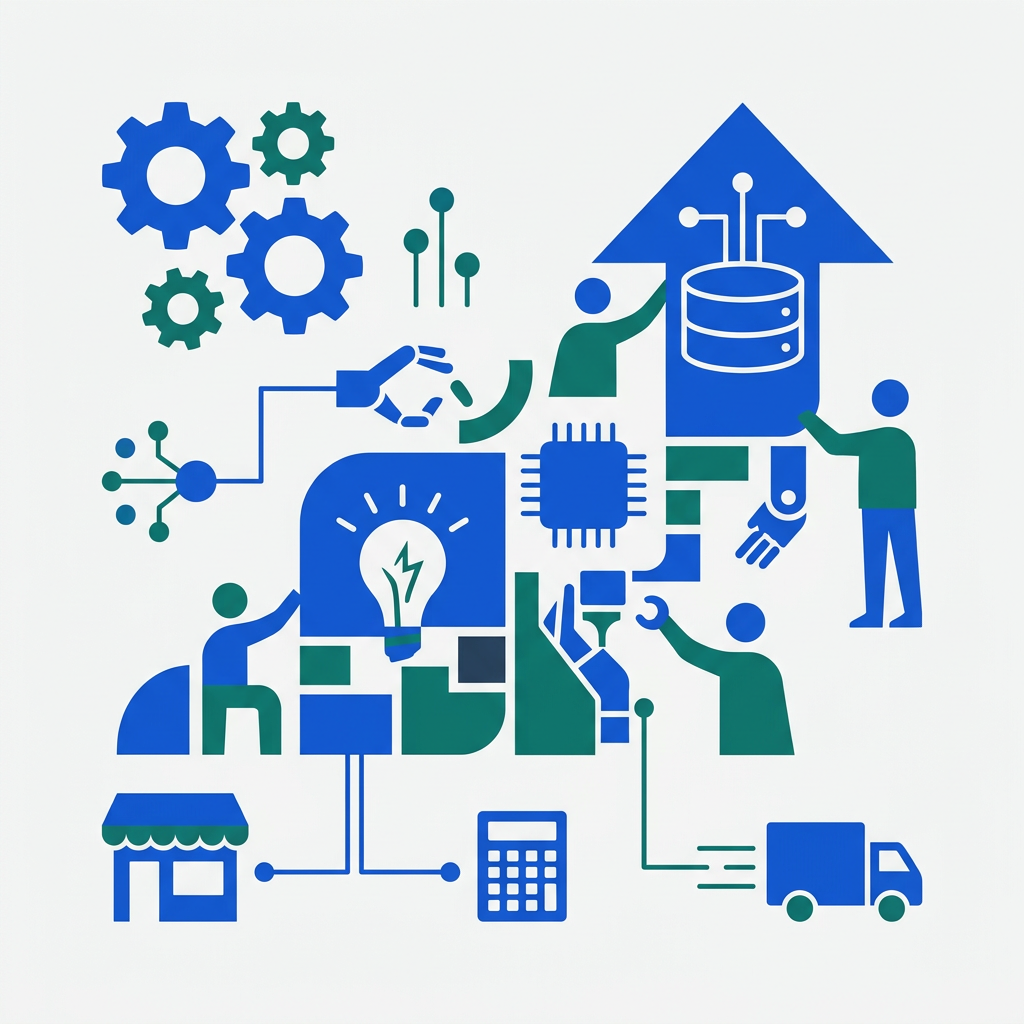 Ejecutivo utilizando herramientas de inteligencia artificial para empresas para automatizar ventas