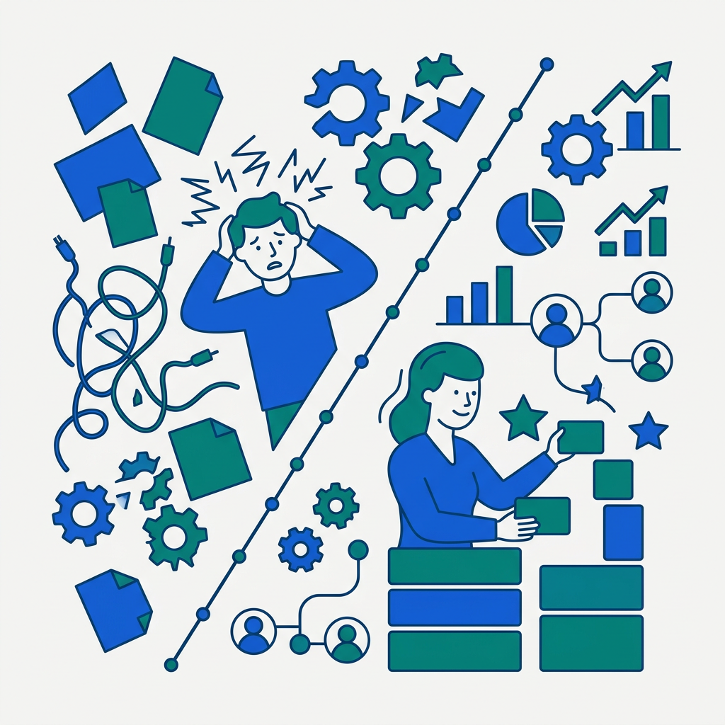 Ilustración explicativa sobre qué es un CRM y para qué sirve para organizar las ventas de una pyme