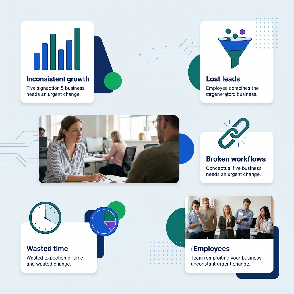 5 señales de que tu negocio necesita un cambio urgente — Software CRM para empresas: el costo de postergar la centraliza
